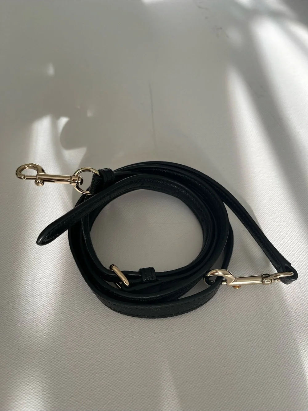 Coach Black Leather Shoulder Strap with Gold Tone Clasp